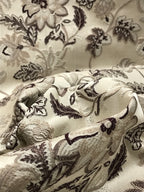 Floral embroidery pattern on jacquard fabric Brown Color