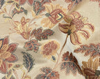 Floral embroidery pattern on jacquard fabric Peach Color