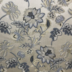 Floral embroidery pattern on jacquard fabric Gray Color