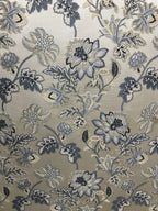 Floral embroidery pattern on jacquard fabric Gray Color