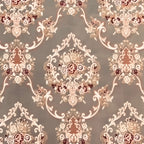 Decorative fabric with intricate floral damask on Heavenly Pink background