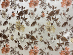 Floral pattern with Gold and brown flowers on a light background