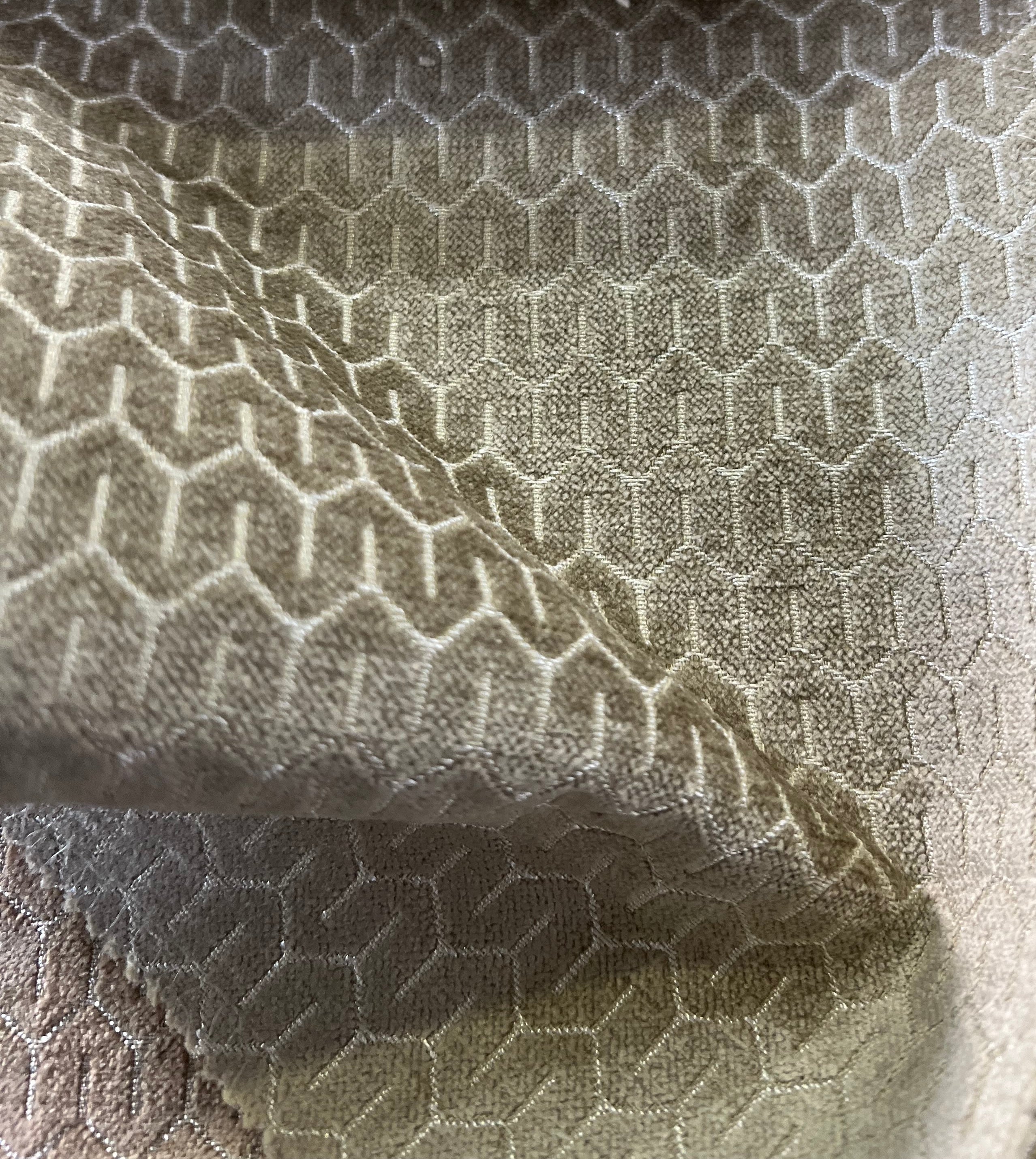 Beige jacquard fabric surface pattern – polyester cotton viscose blend, sold by the metre yard