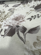 Floral pattern with white and beige flowers on a Ivory background