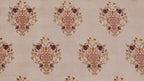 Decorative pattern with floral damask motif medallion elements on a Heavenly Pink background