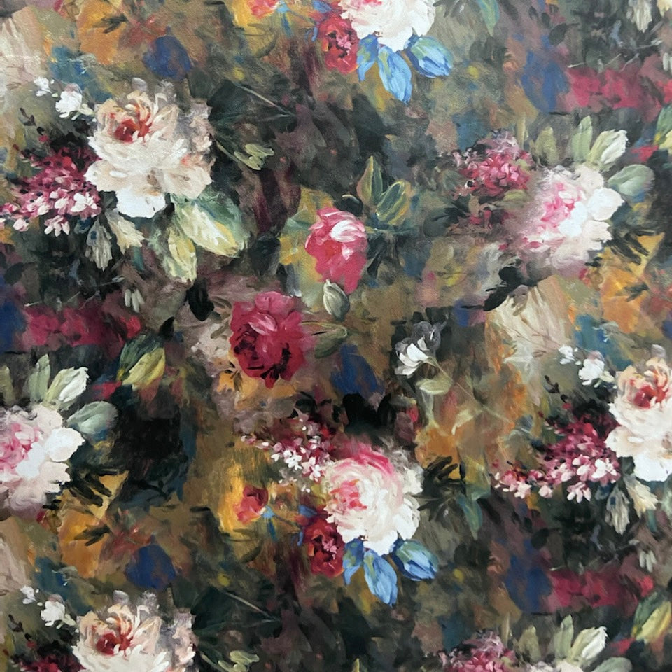 Floral pattern on a Umber colored background