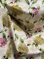 Pattern of Green Hydrangea on taupe background