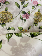 Pattern of Green Hydrangea on taupe background