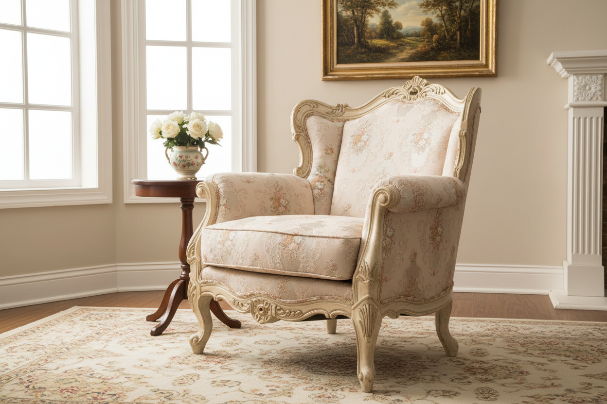 Rococo Bloom Peach on Furniture