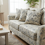 Floral embroidery pattern on jacquard fabric Gray Color on Cushion Cover