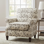 Floral embroidery pattern on jacquard fabric Brown Color on furniture