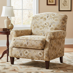 Floral embroidery pattern on jacquard fabric Gold Color on furniture