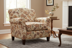 Floral embroidery pattern on jacquard fabric Peach Color on furniture