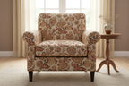 Close-up of a floral pattern beige and Peach furniture