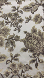 Taupe floral jacquard pattern fabric video for curtains and upholstery