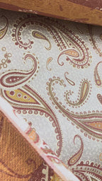 Sultana Paisley Red Persian paisley jacquard fabric upholstery dining chair sofa drapery cushion