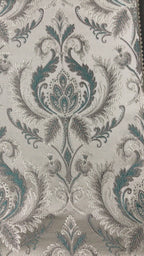 Sapphire blue damask pattern fabric video for curtains and upholstery