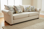 Embroidered Yellow floral pattern on fabric on cushion covers